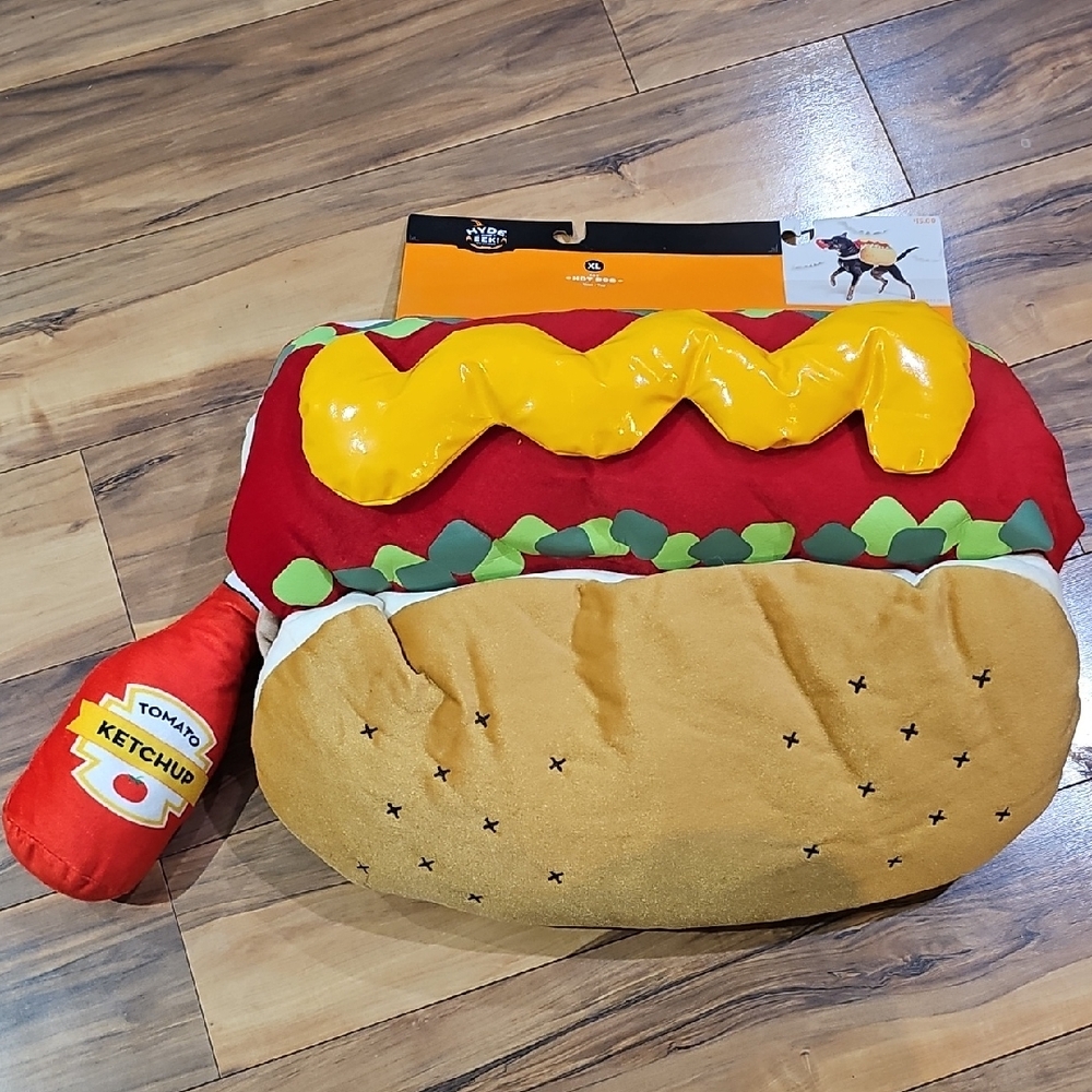 Hyde And Eek Pet Hot Dog With Ketchup Bottle Size XL Costume New With Tags